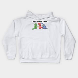 Funny Dinosaur Handbell Practice "This Is Gonna Take A While" Kids Hoodie